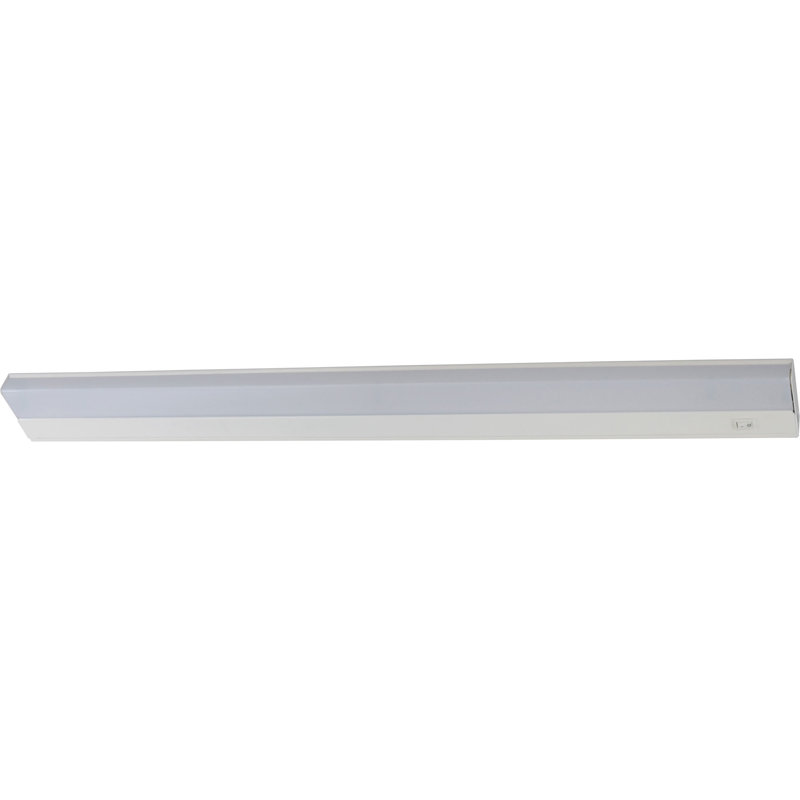Volume Lighting V6293 34.5"W 1-Light Integrated LED Indoor White Linear Under Cabinet/Display Light with Rectangular White Acrylic Diffuser Lens