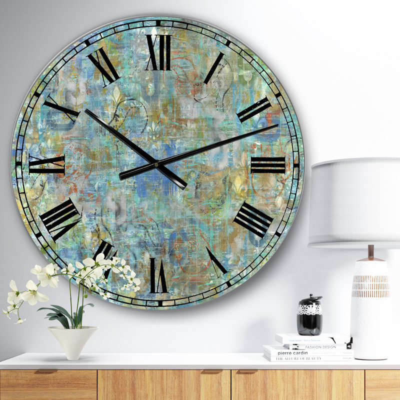 Mind Blown - Horloge ronde abstraite en métal, Surdimensionné