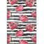 Tapis décoratif moderne à rayures florales gris-110924417