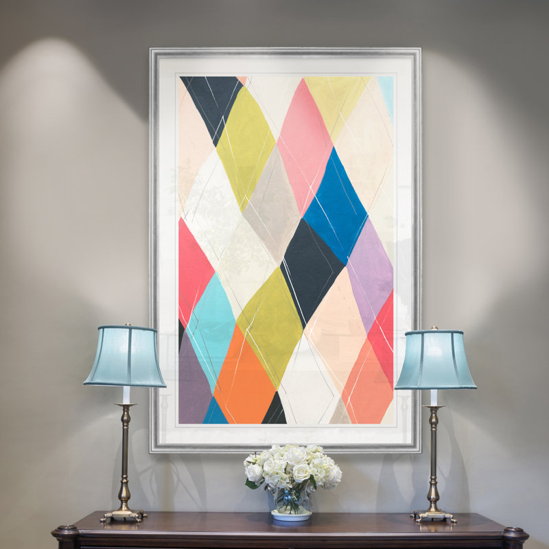 " Harlequin Hopscotch I ", 18.5" H x 24.5" W x 1.5" D, Black