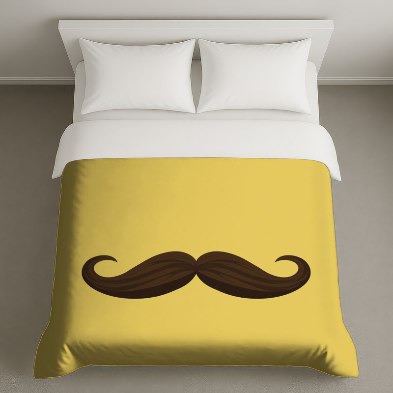 Housses de couette brun avec moustache frisée, King