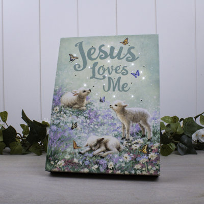 Lieven - Jesus Loves Me 8x6 Mini Lighted Easel Back Canvas
