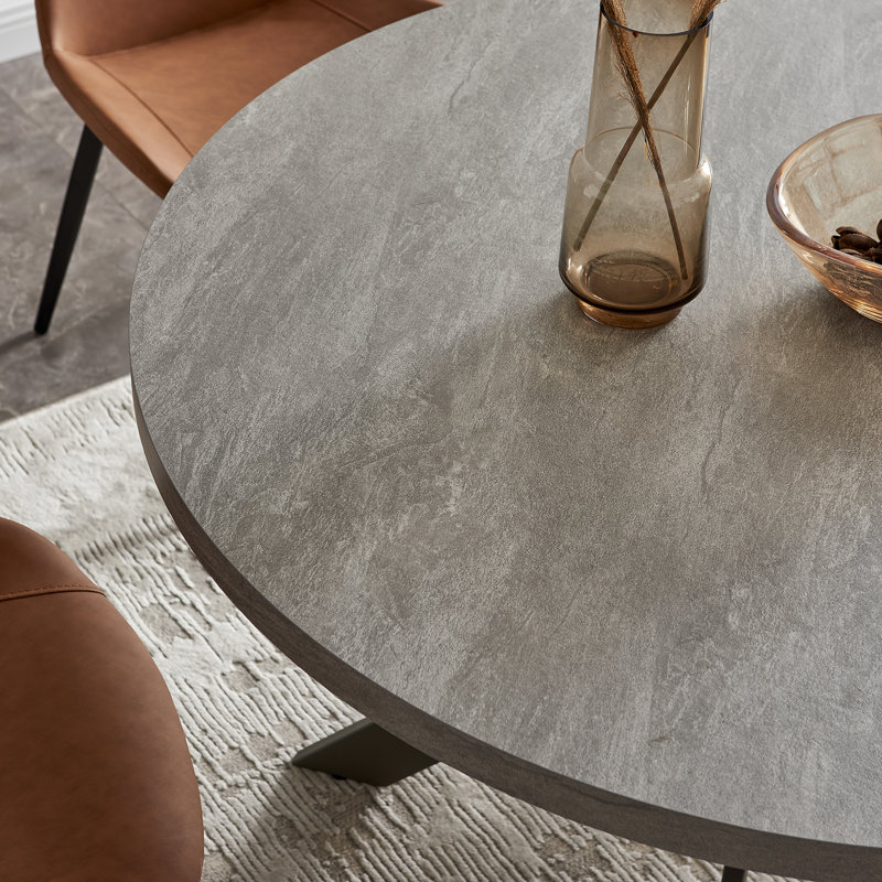 Ensemble de table ronde, Brun, 3 pièces: table, 2 chaises