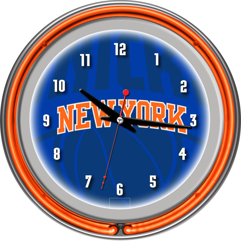 NBA Glass Wall Clock, New York Knicks