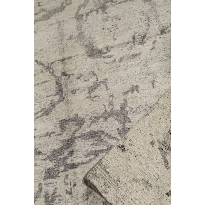 Hand-Knotted High-Quality Silver and Beige Area Rug
