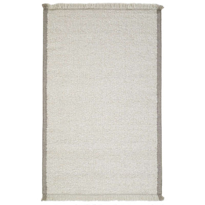 Flatweave Wool/Cotton Area Rug in Ivory