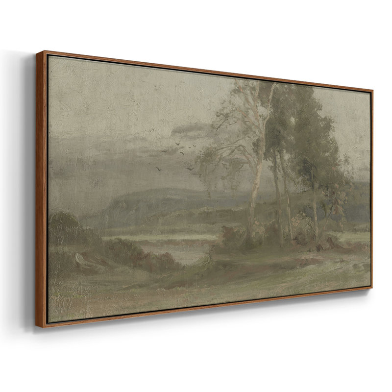 Série paysage - DCCCLIV - Toile tendue avec châssis encadré - Prêt à être accroché, Noyer, H 21 po x l 41 po