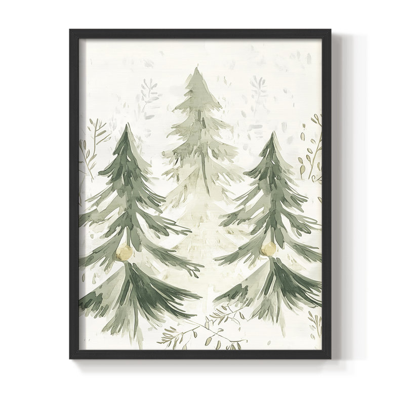 «Christmas Holiday Art CD III», reproduction encadrée - bois massif, H 21 po x l 17 po, Noir, noir, noir, noir