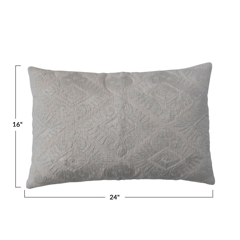 100% Cotton Lumbar Rectangular Pillow Cover & Insert