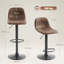 Swivel Upholstered Adjustable Height Counter Stool with Metal Frame-1524056579