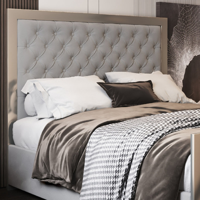 Aleeza Upholstered Bed, Grey, Kingsize (5')