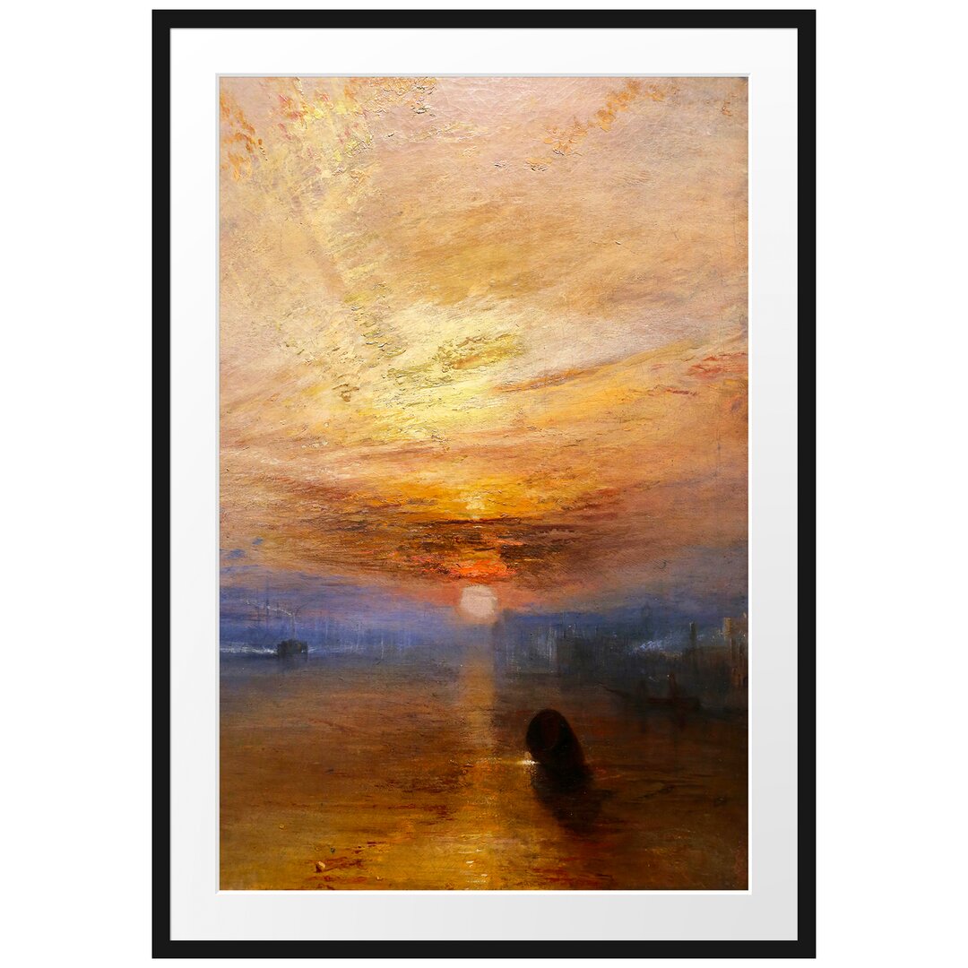 William Turner - The Fighting Temeraire Tugged To Her L - Im Bilderrahmen Mit Galerie-Passepartout