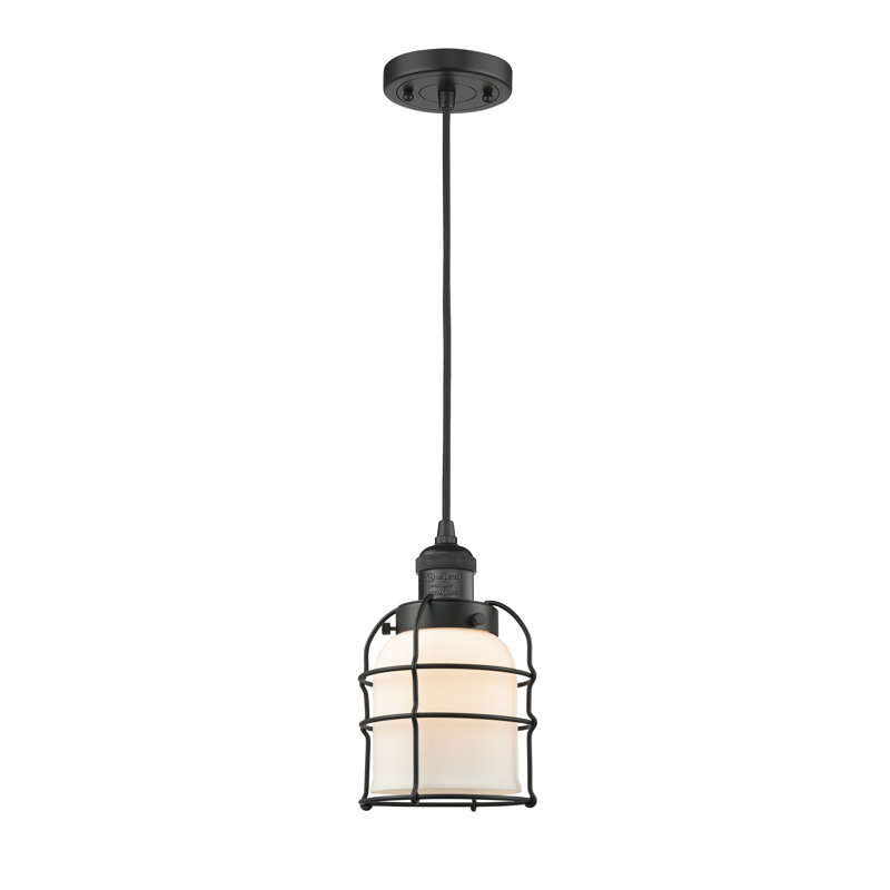 Hannon 1 - Light Matte Black Single Pendant, Matte White Cased, No Bulb Included, Matte Black