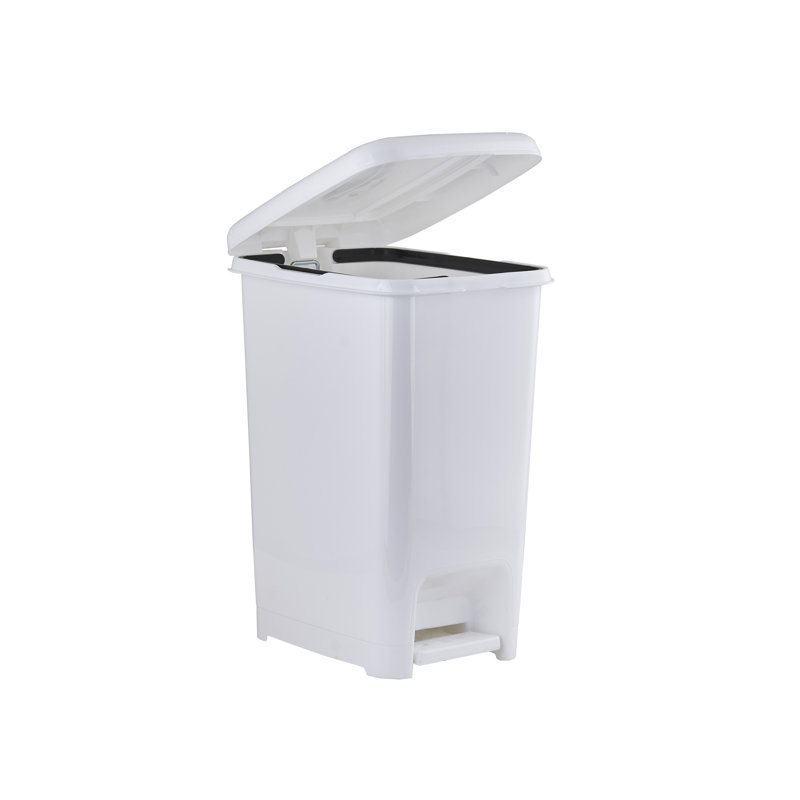 Poubelle à pédale, Blanc, 16 gallons