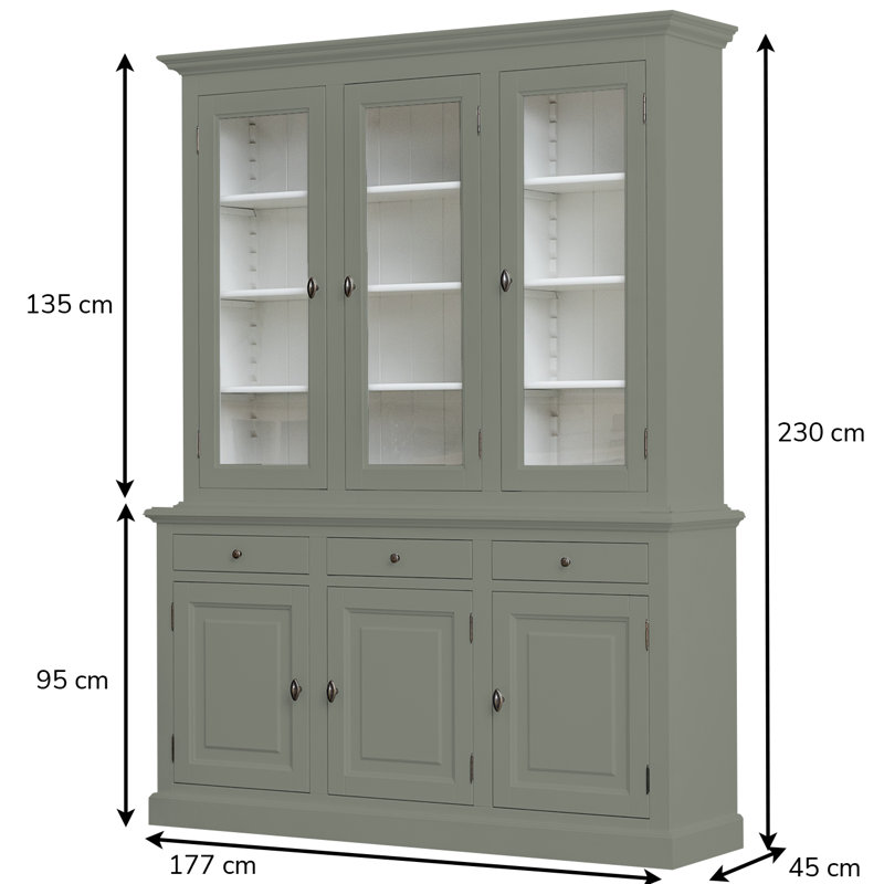 Berardina Display Cabinet, Concrete Grey