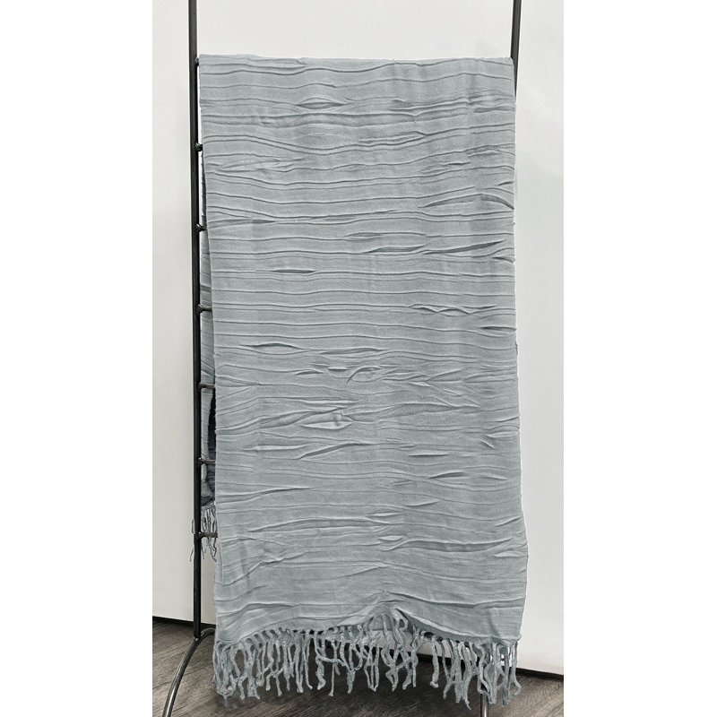 Knitted Throw Blanket, Silver