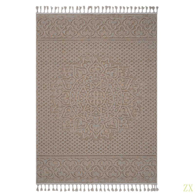 Tapis intérieur / extérieur Collection 8X10 Medallion, Rectangle 7 pi 9 po x 10 pi