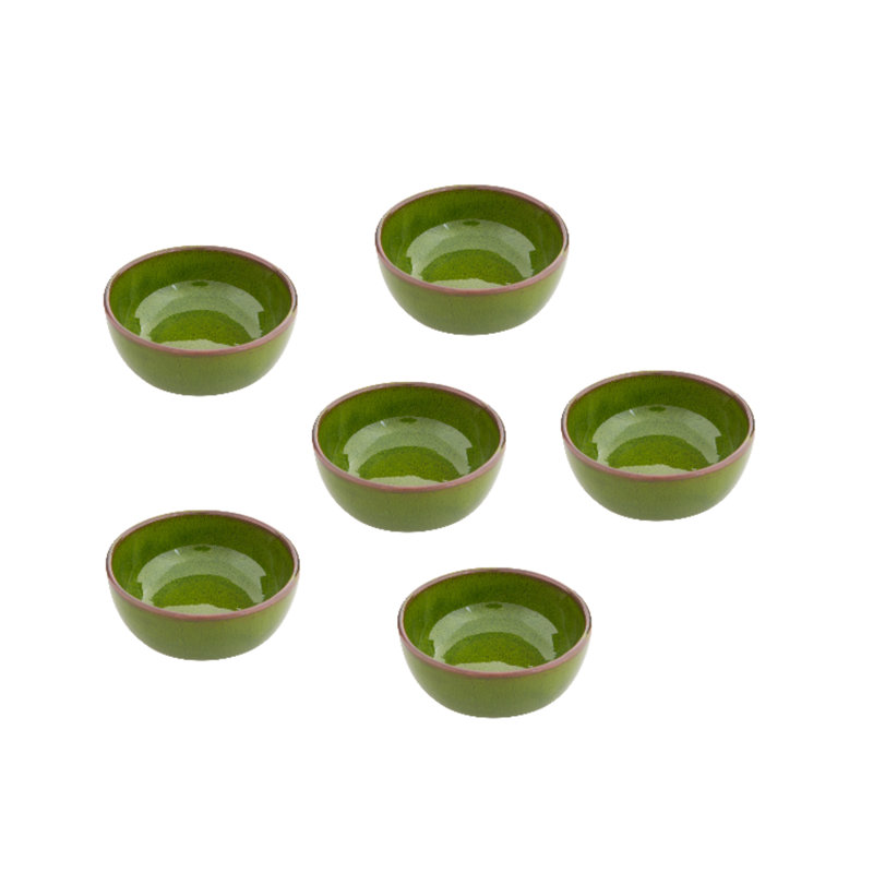 Verano Selena Handmade Ceramic Dessert Bowl, Dark Green