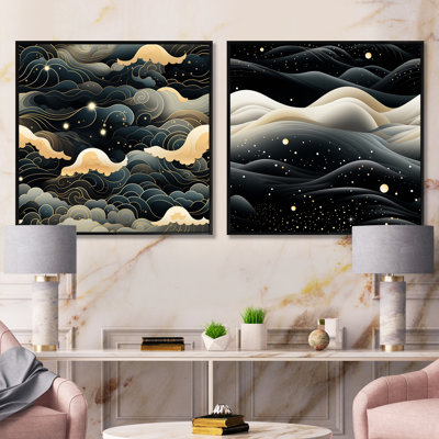 Evanoff - Ensemble de 2 collages carrés abstraits