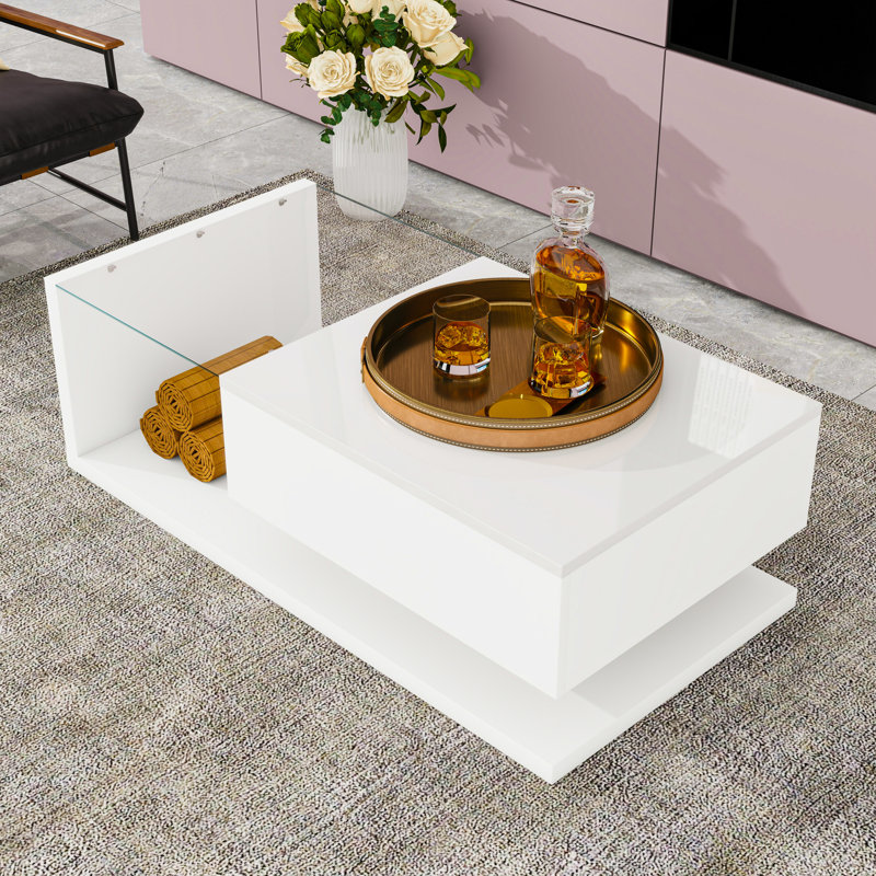 Coffee Table with High-gloss UV Surface, White