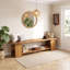 Upholstered Bench with Shelves