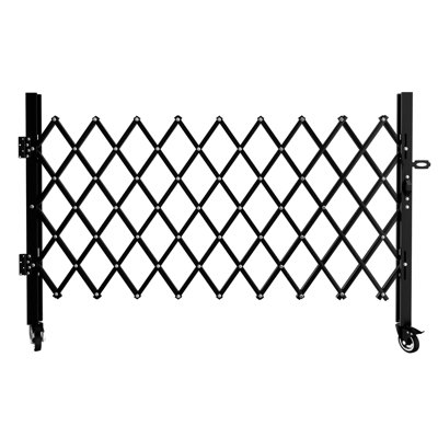Barrière de sécurité pliable - Barrière de sécurité en métal robuste avec roulettes pivotantes verrouillables à 360 °, barricade roulante portable pour les aires de garage, d'entrepôt, d'allée et de piscine