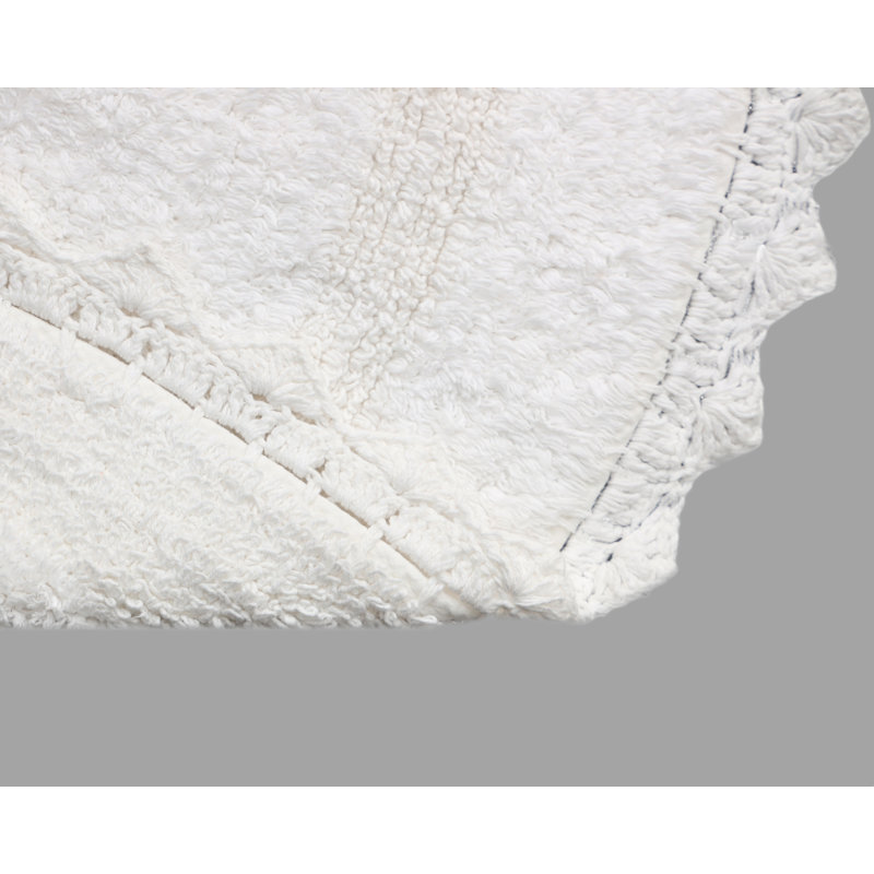 100% Cotton Bath Rug, White