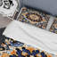 Ensemble de housse de couette à carreaux abstraits jaune et bleu en Grèce II-101244401