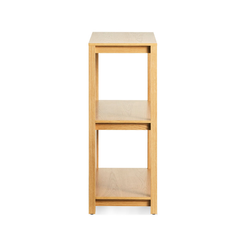 Open Plan Solid Wood Bookcase, White Oak