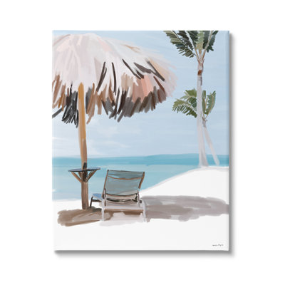 Conception d'art sur toile Stupell Industries par Tropical Beach Hut par Amelia Noyes