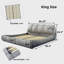 Upholstered Platform Bed with Oversized Padded Backrest-840182891-825926915