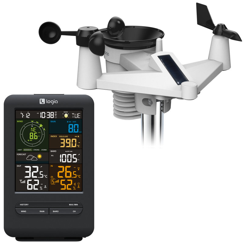 12.7'' Solar Powered Wireless Outdoor Weather Station