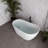 55" Streamline Soaking Glossy White Freestanding Tub With Internal Drain-108964773
