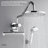 FORNO ACQUA AcquaFALL Mini Shower Head,  Overhead Rainfall Shower, 7 Function Diverter, Handheld Shower Head, Body Jets, 1.8 GPM Flow Rate-116472693