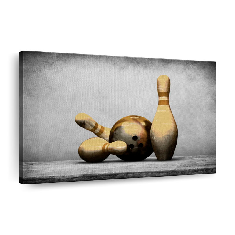 «Bowling texturé», reproduction sur toile, H 8 po x l 12 po x P 1 po