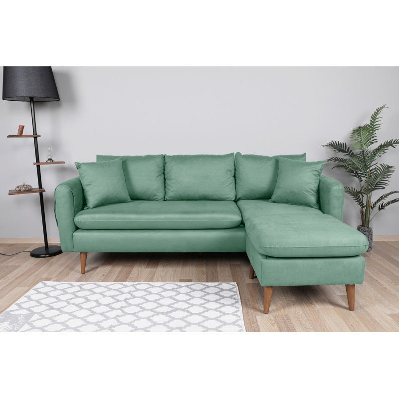 Braxton 4 Seater Corner Sectional, Sea Green