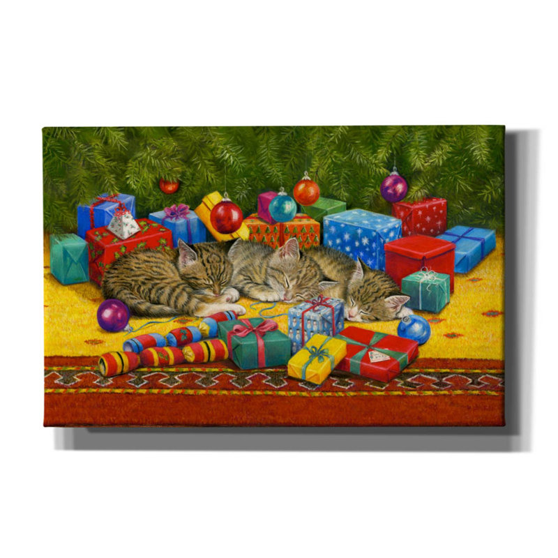«Under the Christmas Tree On Canvas» par Janet Pidoux, H 26 po x l 40 po x P 1,5 po