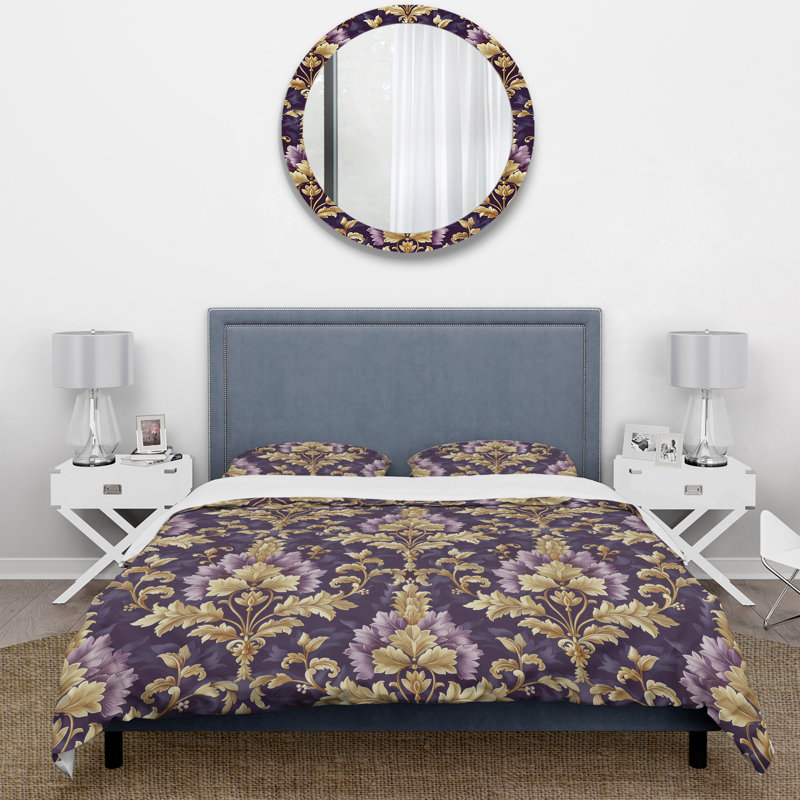 Ensemble de housse de couette rétro mauve et violet, Housse de couette très grand et 2 très grandes t
