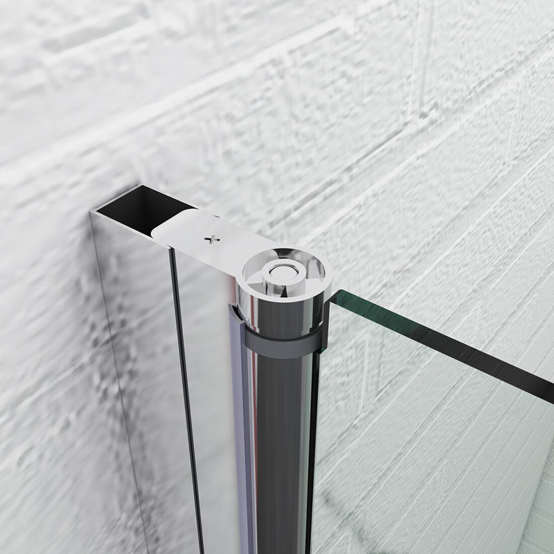 Porte de douche pliante demi-cadre avec verre transparent l 34 à 35 1/4 po x 72 po