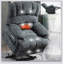 Fauteuil inclinable électrique en chenille de 23 pouces de large à dossier haut avec massage par vibration 8 points et chauffage lombaire-563565149