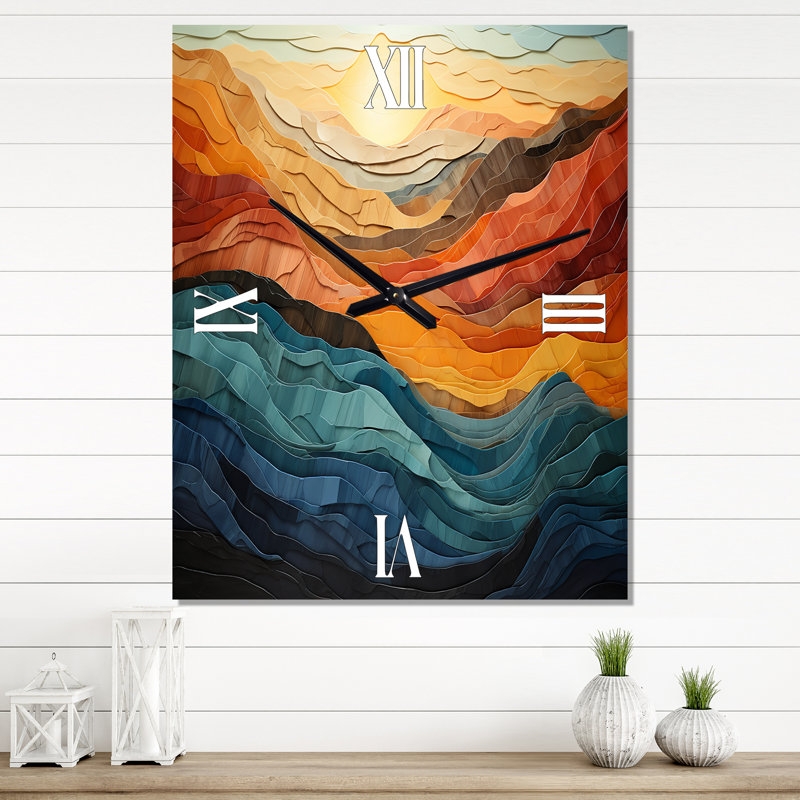 Horloge murale Jefrey - Paysages surdimensionnée, Moyen