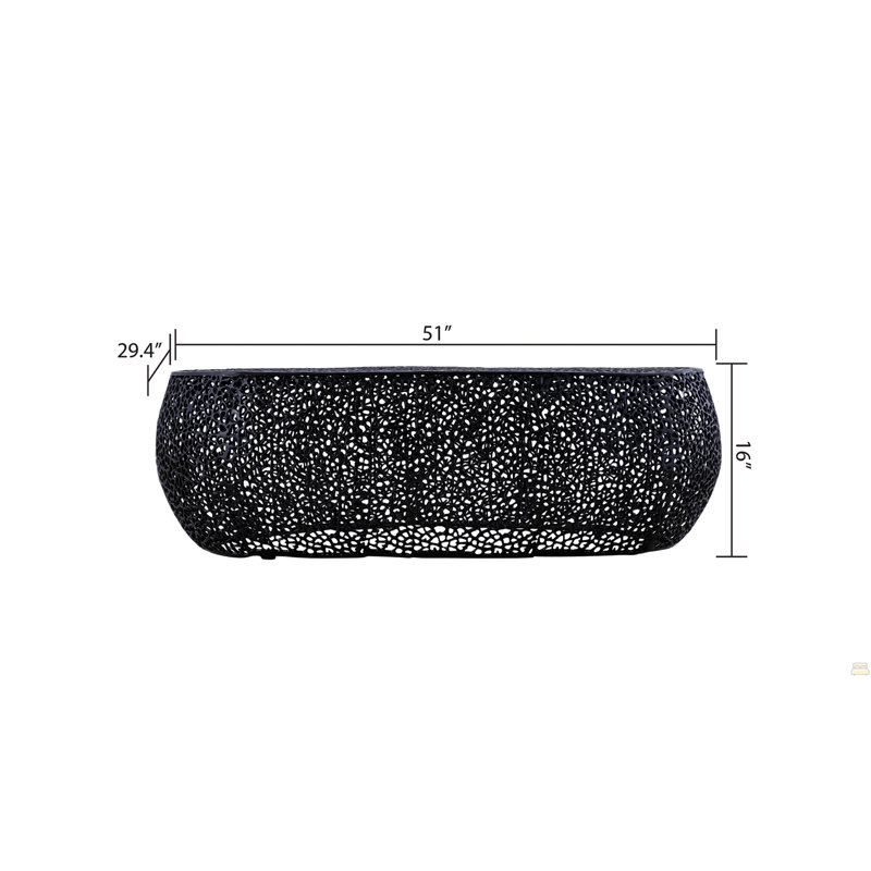 Table basse ovale, Noir