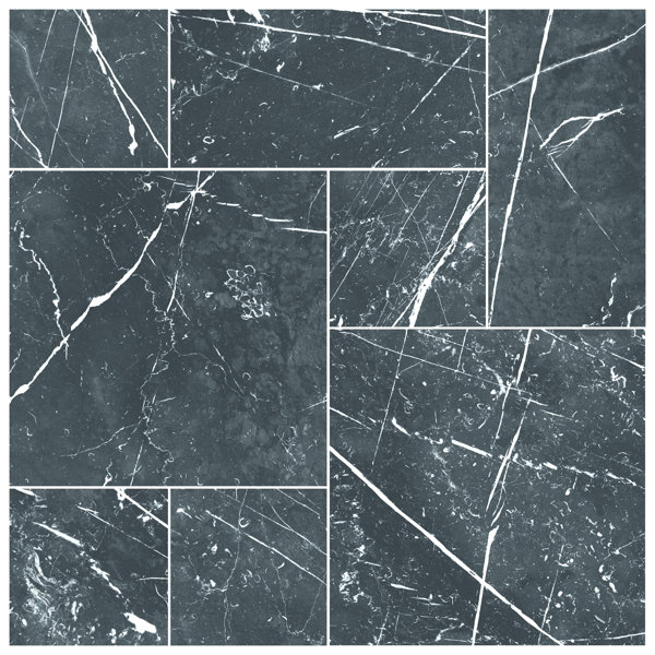 Timeless Marquina Modular Kit 39" x 39" Porcelain Marble Look Wall & Floor Tile