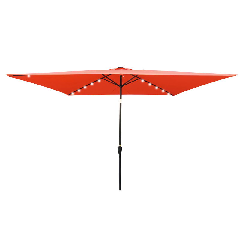 Parasol rectangulaire rectangulaire avec inclinaison facile et auvent 10X6.5t, Rouge brique clair