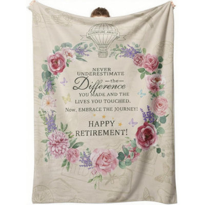 Cadeau de retraite pour femme, meilleures idées de cadeaux pour les femmes, jetons de retraite en flanelle amusants et amusants pour coworker / enseignant / infirmière / maman 60 po x 80 po