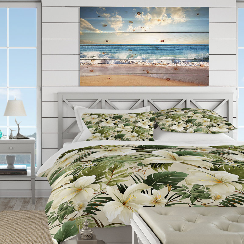 Ensemble de housse de couette Neutral Oasis Ii, Housse de couette pour très grand lit et 2 très