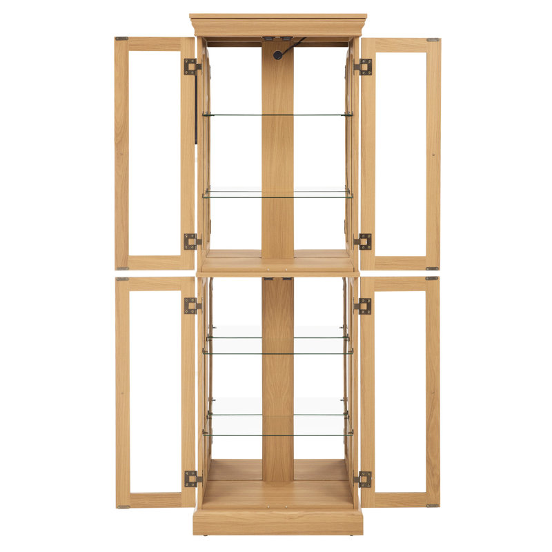 Armoire lumineuse exquise pour le bureau - Rangement en chêne avec style élégant