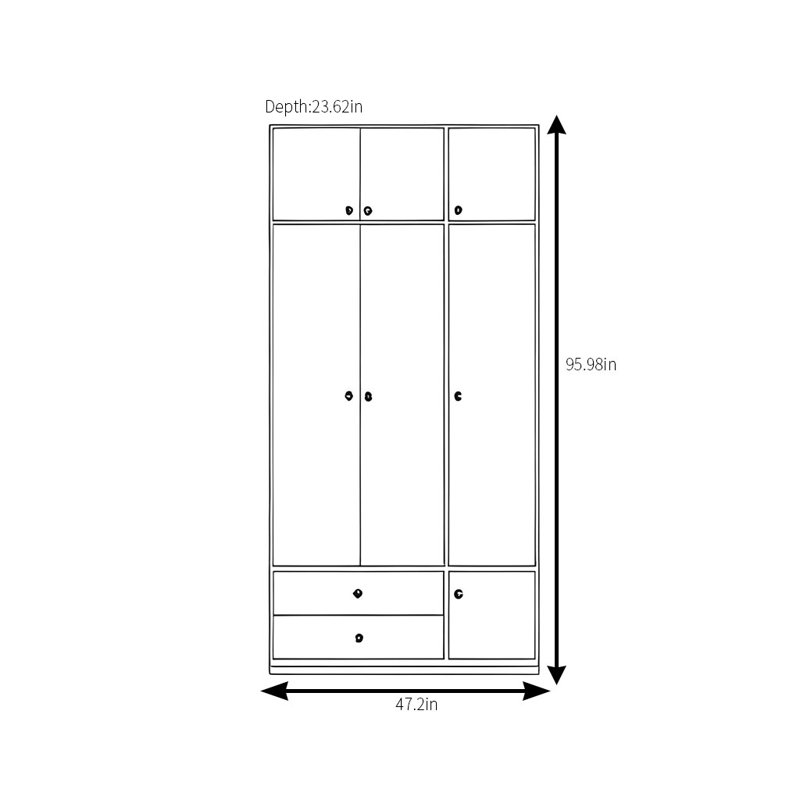 Simple  And Colour Blocked Wardrobe