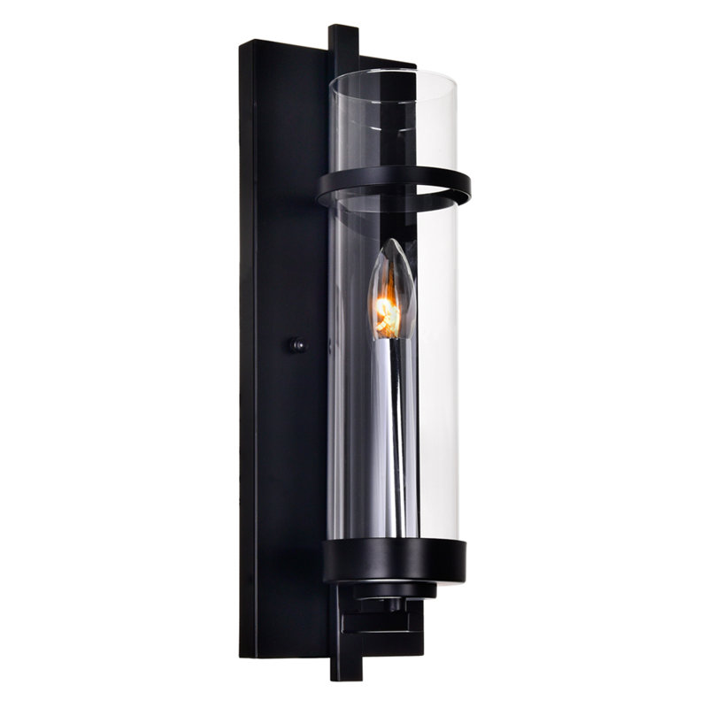 Applique murale noire 1 lumière Maren, luminaire minimaliste moderne pour couloir, chambre à coucher ou salle de bain