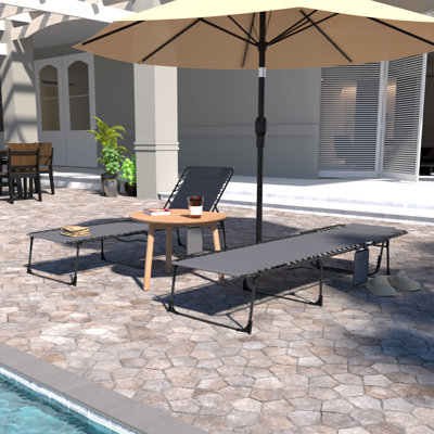 Halesowen Outdoor Metal Chaise Lounge Set , Cushion Included